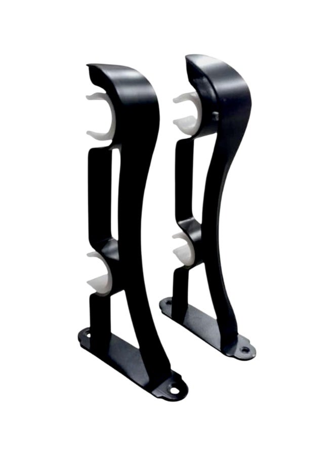 Classic Black Double Metal Curtain Bracket Set (21cm) - Image 1